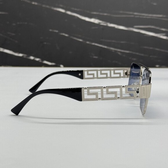 NEW VERSACE VE2290 100180 SILVER/BLUE UNISEX SUNGLASSES VE2290 1001/80